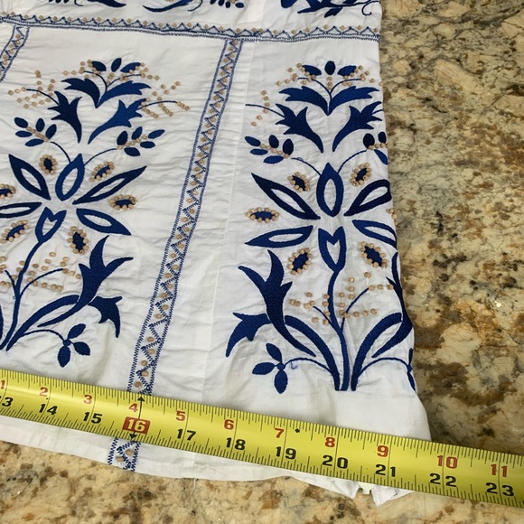 Embroidered wood beads top w thin straps zipper side SZ 14 - Picture 11 of 13